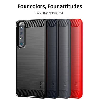 For Sony Xperia 1 lll MOFI Gentleness Series Brushed Texture Carbon Fiber Soft TPU Case(Gray) - Sony Cases by MOFI | Online Shopping UK | buy2fix