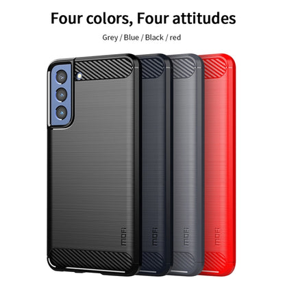 For Samsung Galaxy S21 FE MOFI Gentleness Series Brushed Texture Carbon Fiber Soft TPU Case(Red) - Galaxy Phone Cases by MOFI | Online Shopping UK | buy2fix