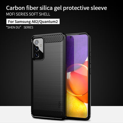 For Samsung Galaxy A82 / Quantum2 MOFI Gentleness Series Brushed Texture Carbon Fiber Soft TPU Case(Gray) - Galaxy Phone Cases by MOFI | Online Shopping UK | buy2fix