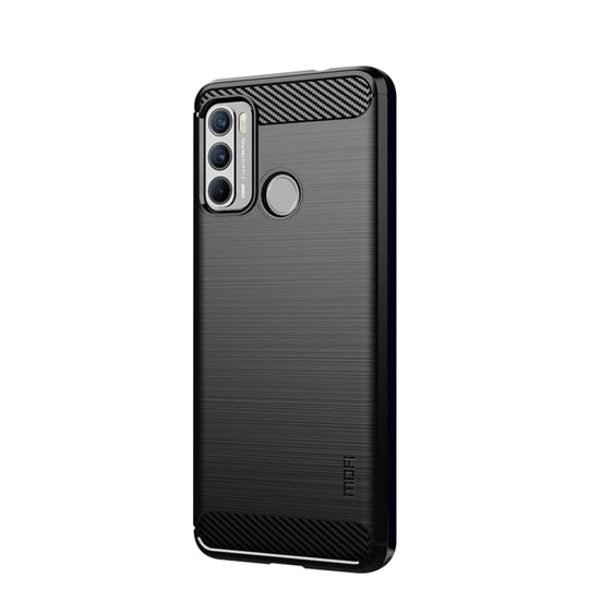 For Motorola G60 / G40 Fusion MOFI Gentleness Series Brushed Texture Carbon Fiber Soft TPU Case(Black)