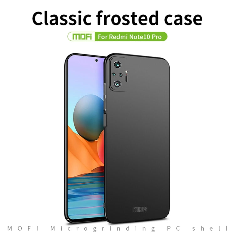 For Xiaomi Redmi Note10 Pro MOFI Frosted PC Ultra-thin Hard Case(Black) - Xiaomi Cases by MOFI | Online Shopping UK | buy2fix