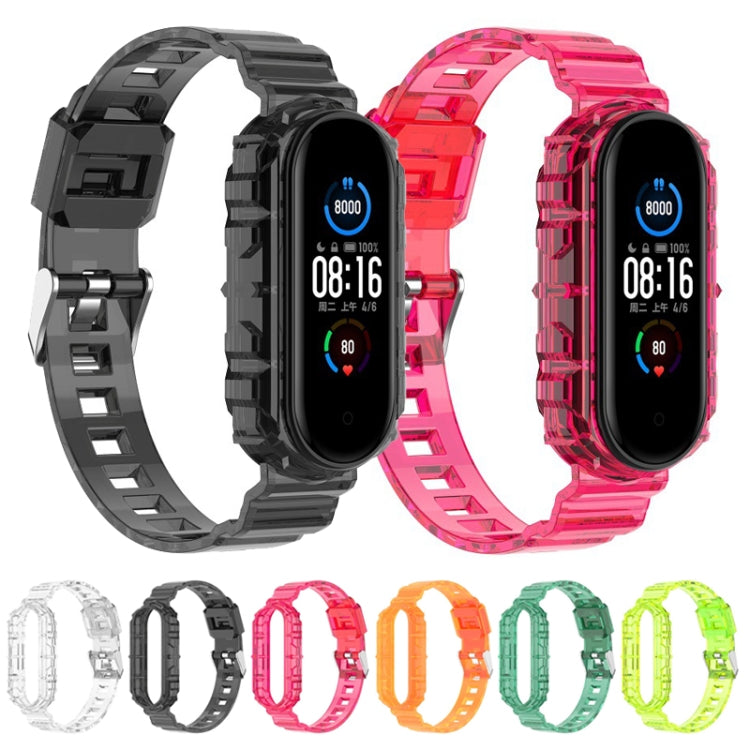 For Xiaomi Band 5 / Band 6 Transparent Case Watch Band(black) - Watch Bands by buy2fix | Online Shopping UK | buy2fix