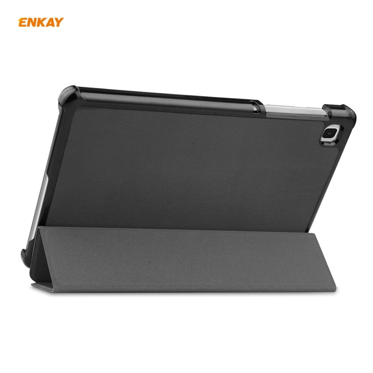 ENKAY PU Leather + Plastic Case with Three-folding Holder for Samsung Galaxy Tab A7 Lite T220 / T225(Black) - Tab A7 Lite T220 / T225 by ENKAY | Online Shopping UK | buy2fix