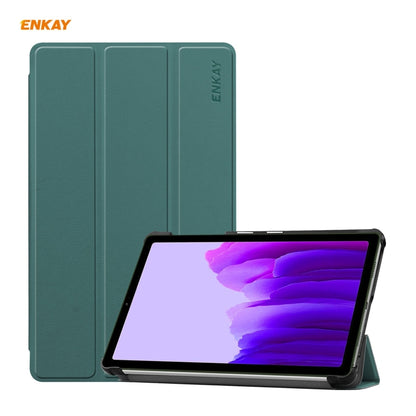 ENKAY PU Leather + Plastic Case with Three-folding Holder for Samsung Galaxy Tab A7 Lite T220 / T225(Green) - Tab A7 Lite T220 / T225 by ENKAY | Online Shopping UK | buy2fix