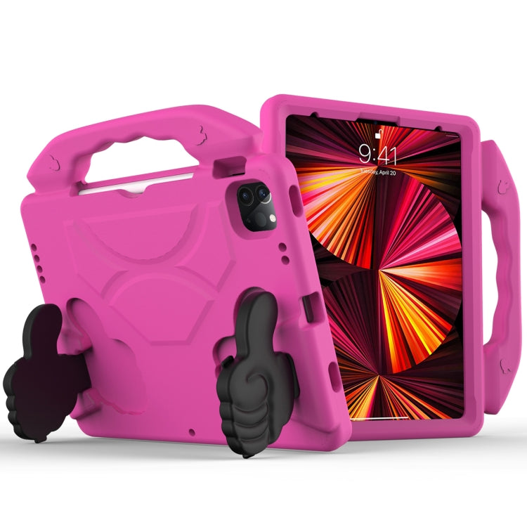 For iPad Pro 11 2022 / 2021 Children EVA Shockproof Tablet Case with Thumb Bracket(Rose Red) - iPad Pro 11 (2022/2021) Cases by buy2fix | Online Shopping UK | buy2fix