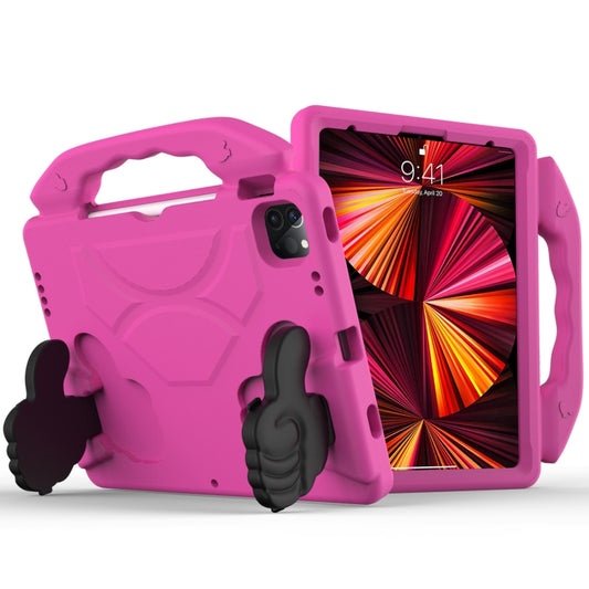 For iPad Pro 11 2022 / 2021 Children EVA Shockproof Tablet Case with Thumb Bracket(Rose Red) - iPad Pro 11 (2022/2021) Cases by buy2fix | Online Shopping UK | buy2fix