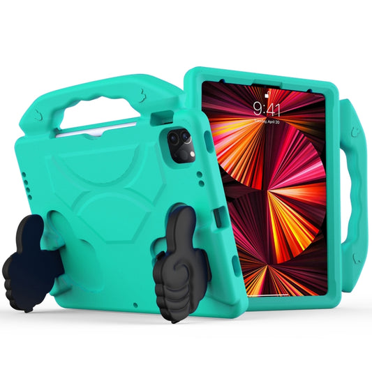 For iPad Pro 11 2022 / 2021 Children EVA Shockproof Tablet Case with Thumb Bracket (Glacier Green) - iPad Pro 11 (2022/2021) Cases by buy2fix | Online Shopping UK | buy2fix