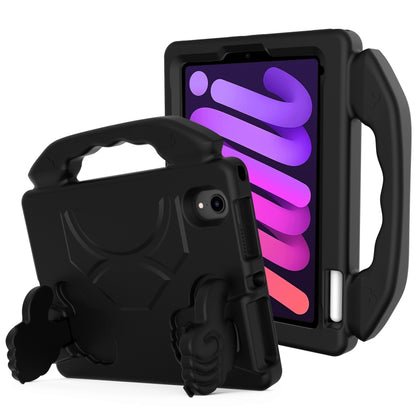 For iPad mini 6 / mini 2024 Children EVA Shockproof Tablet Case with Thumb Bracket(Black) - iPad mini 6 Cases by buy2fix | Online Shopping UK | buy2fix