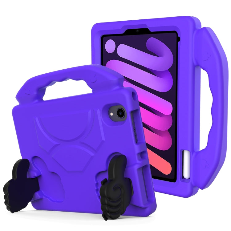 For iPad mini 6 / mini 2024 Children EVA Shockproof Tablet Case with Thumb Bracket(Purple) - iPad mini 6 Cases by buy2fix | Online Shopping UK | buy2fix