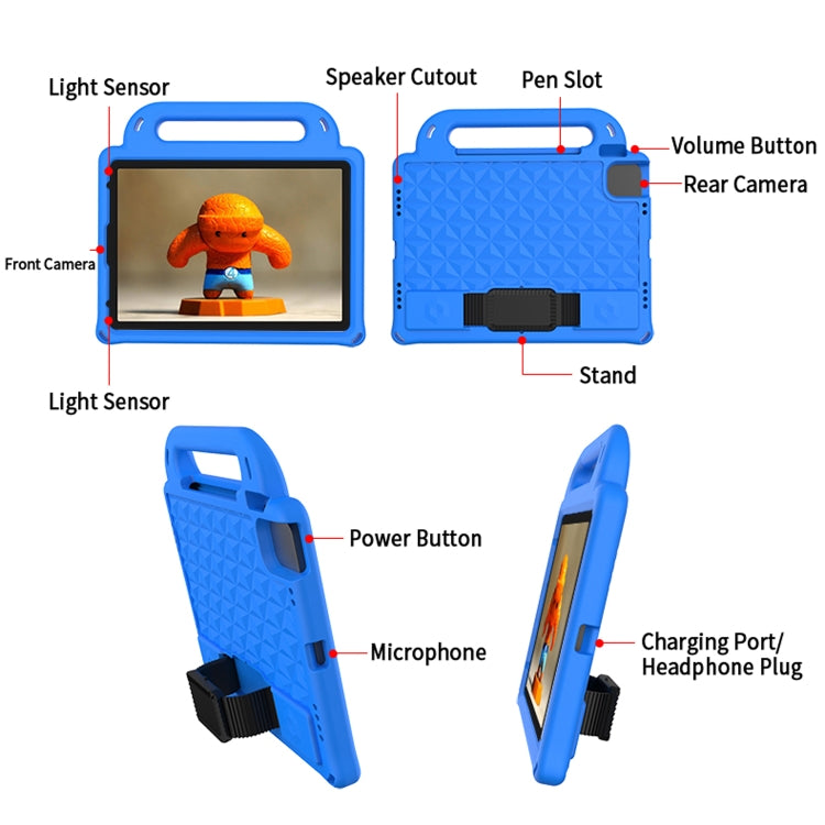 For iPad Pro 11 2020 Diamond Series EVA Anti-Fall Shockproof Sleeve Protective Shell Tablet Case with Holder & Strap(Blue) - iPad Pro 11 (2020) Cases by buy2fix | Online Shopping UK | buy2fix