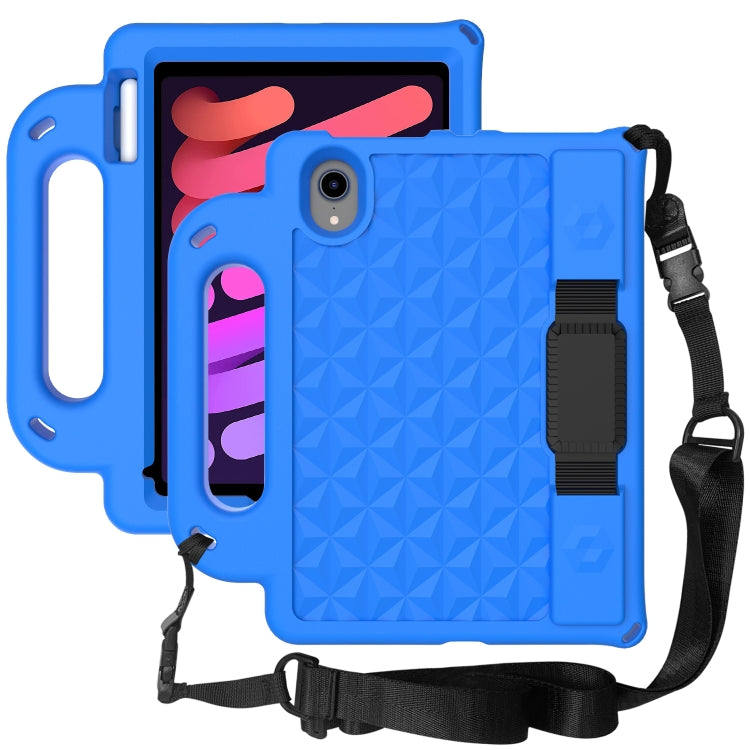 For iPad mini 6 Diamond Series EVA Anti-Fall Shockproof Sleeve Protective Shell Tablet Case with Holder & Strap(Blue) - iPad mini 6 Cases by buy2fix | Online Shopping UK | buy2fix