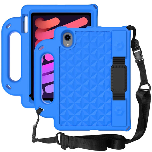 For iPad mini 6 Diamond Series EVA Anti-Fall Shockproof Sleeve Protective Shell Tablet Case with Holder & Strap(Blue) - iPad mini 6 Cases by buy2fix | Online Shopping UK | buy2fix