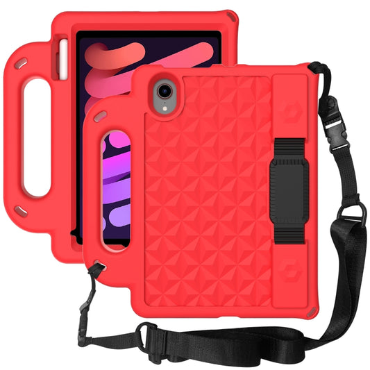 For iPad mini 6 Diamond Series EVA Anti-Fall Shockproof Sleeve Protective Shell Tablet Case with Holder & Strap(Red) - iPad mini 6 Cases by buy2fix | Online Shopping UK | buy2fix