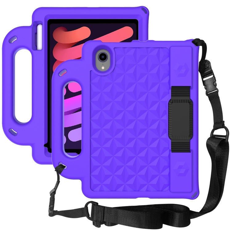 For iPad mini 6 Diamond Series EVA Anti-Fall Shockproof Sleeve Protective Shell Tablet Case with Holder & Strap(Purple) - iPad mini 6 Cases by buy2fix | Online Shopping UK | buy2fix