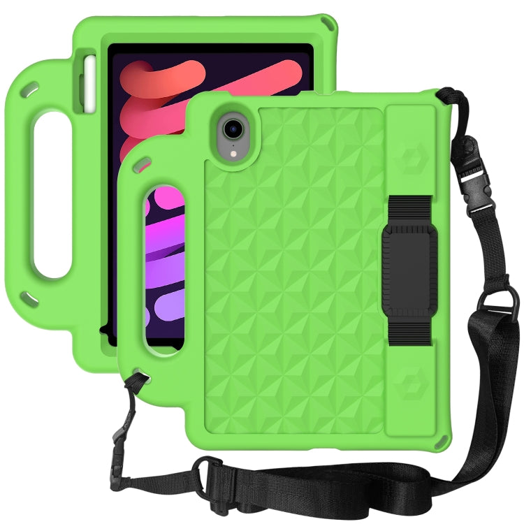 For iPad mini 6 / mini 2024 Diamond Series EVA Shockproof Tablet Case with Holder & Strap(Green) - iPad mini 6 Cases by buy2fix | Online Shopping UK | buy2fix
