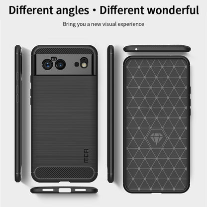 For Google Pixel 6 MOFI Gentleness Series Brushed Texture Carbon Fiber Soft TPU Case(Gray) - Google Cases by MOFI | Online Shopping UK | buy2fix