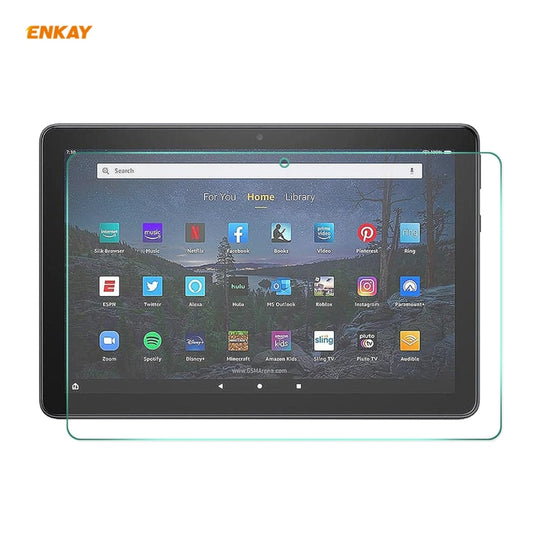 For Amazon Fire HD 10 / HD 10 Plus 2021 ENKAY Hat-Prince 0.33mm 9H Surface Hardness 2.5D Explosion-proof Tempered Glass Protector Film