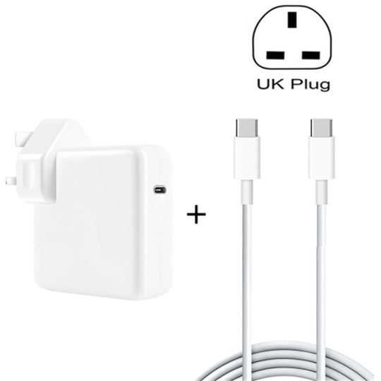 30W USB-C / Type-C Laptop Portable Power Adapter with 1.8m USB-C / Type-C to USB-C / Type-C Charging Cable, UK Plug