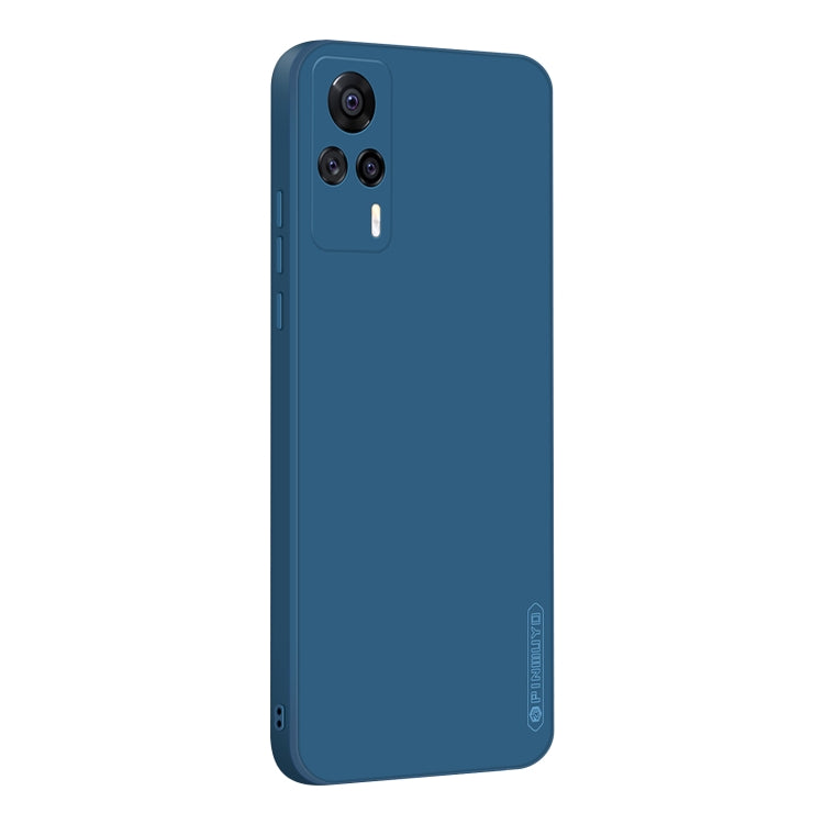 For vivo S9e PINWUYO Touching Series Liquid Silicone TPU Shockproof Case(Blue) - OPPO Cases by PINWUYO | Online Shopping UK | buy2fix