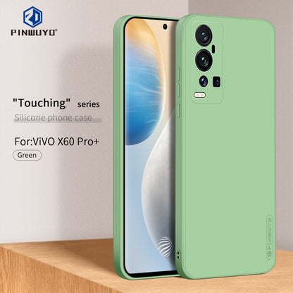 For vivo X60 Pro+ PINWUYO Touching Series Liquid Silicone TPU Shockproof Case(Green) - OPPO Cases by PINWUYO | Online Shopping UK | buy2fix