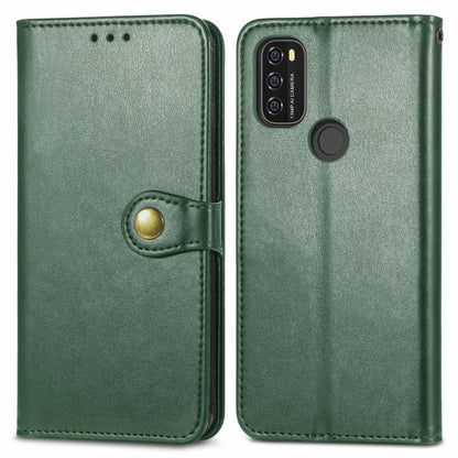 For Blackview A70 Solid Color Leather Buckle Phone Case with Lanyard & Photo Frame & Card Slot & Wallet & Stand Function(Green) - More Brand by buy2fix | Online Shopping UK | buy2fix