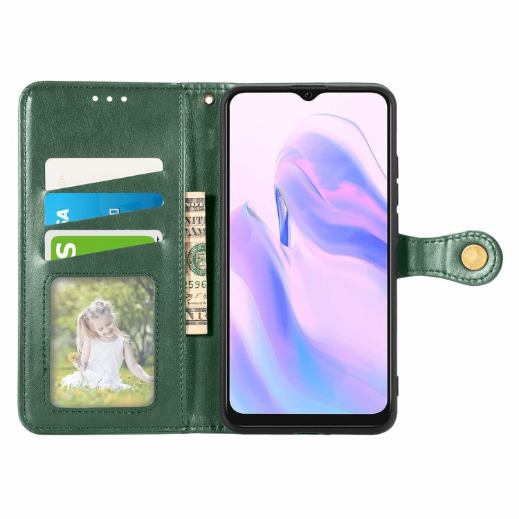 For Blackview A70 Solid Color Leather Buckle Phone Case with Lanyard & Photo Frame & Card Slot & Wallet & Stand Function(Green) - More Brand by buy2fix | Online Shopping UK | buy2fix