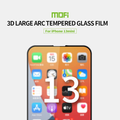 For iPhone 13 mini MOFI 9H 3D Explosion-proof Curved Screen Tempered Glass Film (Black) - iPhone 13 mini Tempered Glass by MOFI | Online Shopping UK | buy2fix