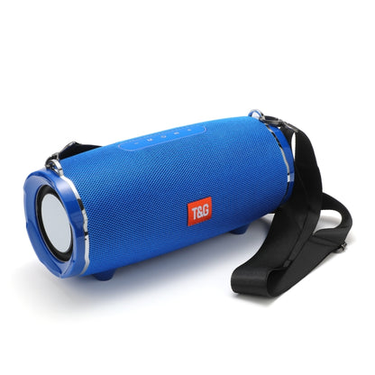 T&G TG187 Portable Waterproof Wireless Bass Surround Bluetooth Speaker with Shoulder Strap, Support FM / TF  Card(Blue) - Desktop Speaker by T&G | Online Shopping UK | buy2fix