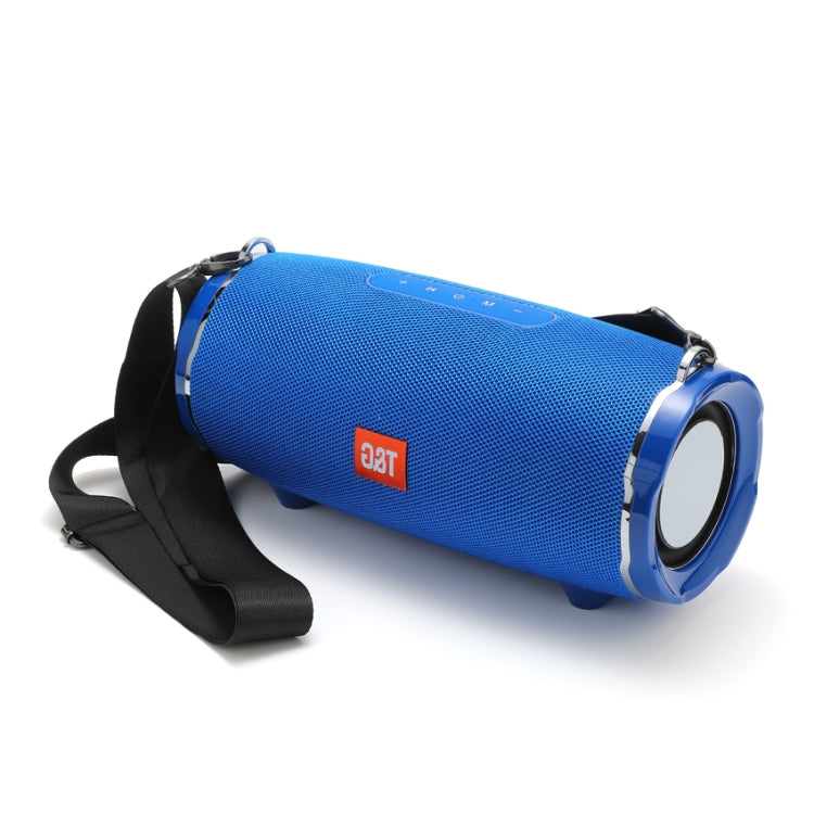 T&G TG187 Portable Waterproof Wireless Bass Surround Bluetooth Speaker with Shoulder Strap, Support FM / TF  Card(Blue) - Desktop Speaker by T&G | Online Shopping UK | buy2fix