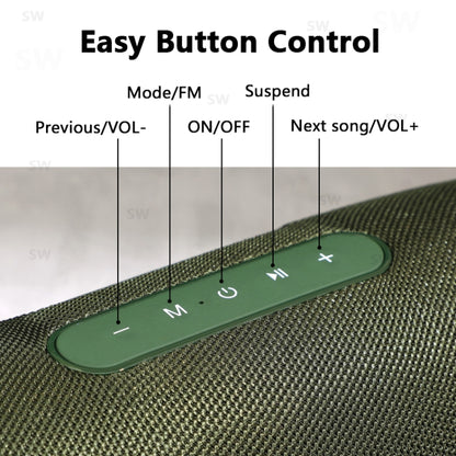 T&G TG187 Portable Waterproof Wireless Bass Surround Bluetooth Speaker with Shoulder Strap, Support FM / TF  Card(Green) - Desktop Speaker by T&G | Online Shopping UK | buy2fix