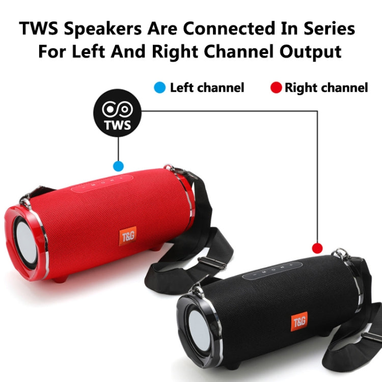 T&G TG187 Portable Waterproof Wireless Bass Surround Bluetooth Speaker with Shoulder Strap, Support FM / TF  Card(Black) - Desktop Speaker by T&G | Online Shopping UK | buy2fix