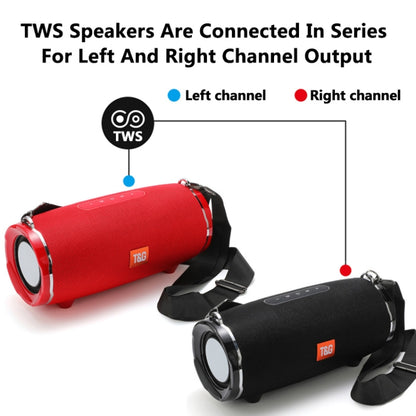 T&G TG187 Portable Waterproof Wireless Bass Surround Bluetooth Speaker with Shoulder Strap, Support FM / TF  Card(Black) - Desktop Speaker by T&G | Online Shopping UK | buy2fix