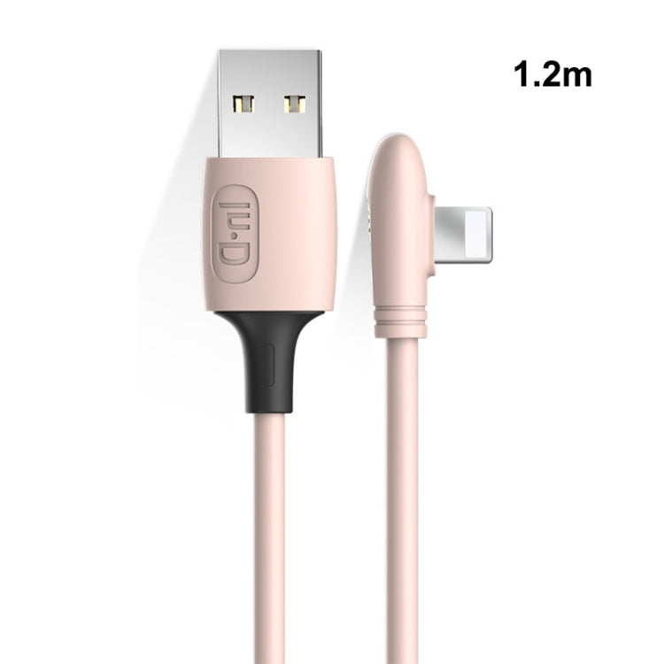 ENKAY Hat-Prince ENK-CB210 2.4A USB to 8 Pin 90 Degree Elbow Silicone Data Sync Fast Charging Cable, Cable Length: 1.2m(Pink) - Normal Style Cable by ENKAY | Online Shopping UK | buy2fix