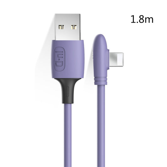 ENKAY Hat-Prince ENK-CB211 2.4A USB to 8 Pin 90 Degree Elbow Silicone Data Sync Fast Charging Cable, Cable Length: 1.8m(Purple) by ENKAY