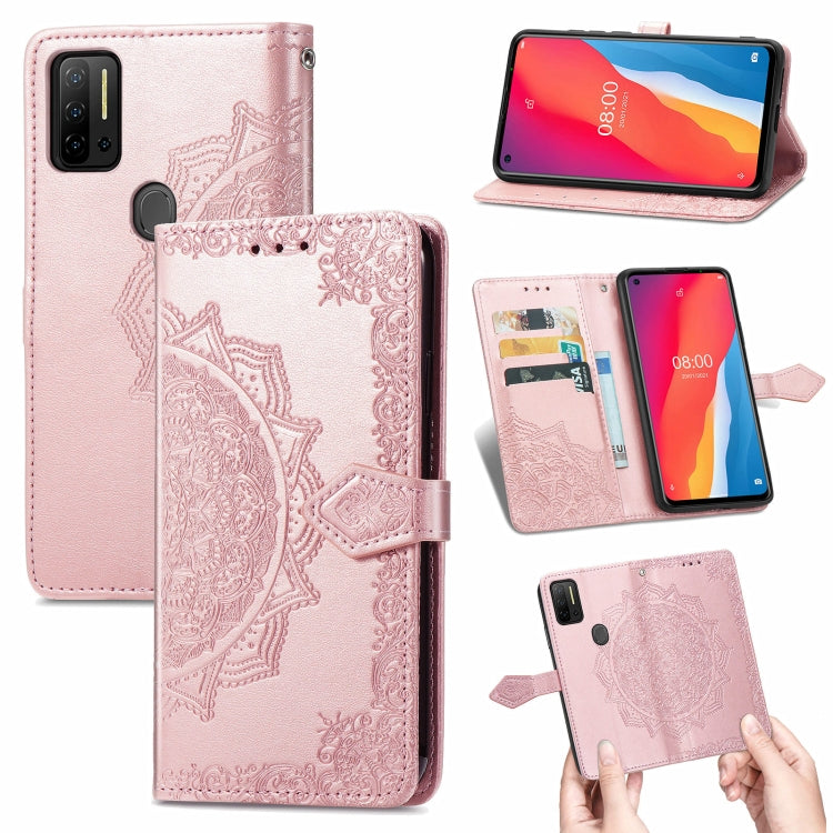 For Ulefone Note 11 Plus Mandala Flower Embossed Horizontal Flip Leather Case with Bracket / Card Slot / Wallet / Lanyard(Rose Gold) by buy2fix