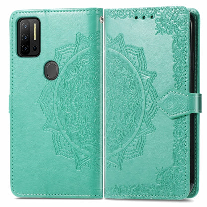 For Ulefone Note 11 Plus Mandala Flower Embossed Horizontal Flip Leather Case with Bracket / Card Slot / Wallet / Lanyard(Green) by buy2fix