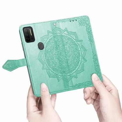 For Ulefone Note 11 Plus Mandala Flower Embossed Horizontal Flip Leather Case with Bracket / Card Slot / Wallet / Lanyard(Green) by buy2fix