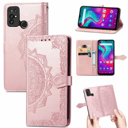 For Doogee X96 Pro Mandala Flower Embossed Horizontal Flip Leather Case with Holder & Three Card Slots & Wallet & Lanyard(Rose Gold) by buy2fix