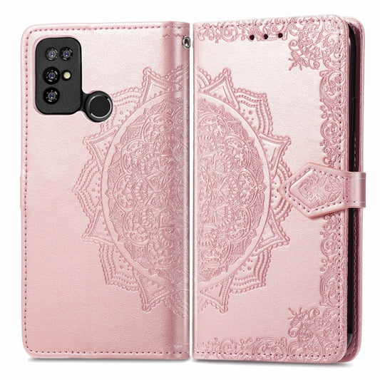 For Doogee X96 Pro Mandala Flower Embossed Horizontal Flip Leather Case with Holder & Three Card Slots & Wallet & Lanyard(Rose Gold) by buy2fix