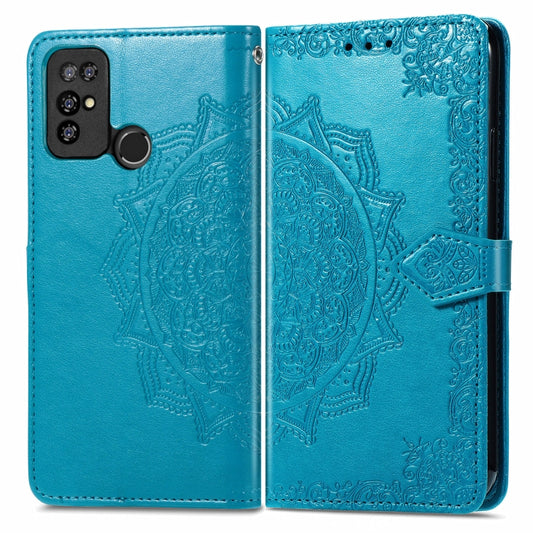 For Doogee X96 Pro Mandala Flower Embossed Horizontal Flip Leather Case with Holder & Three Card Slots & Wallet & Lanyard(Blue) by buy2fix