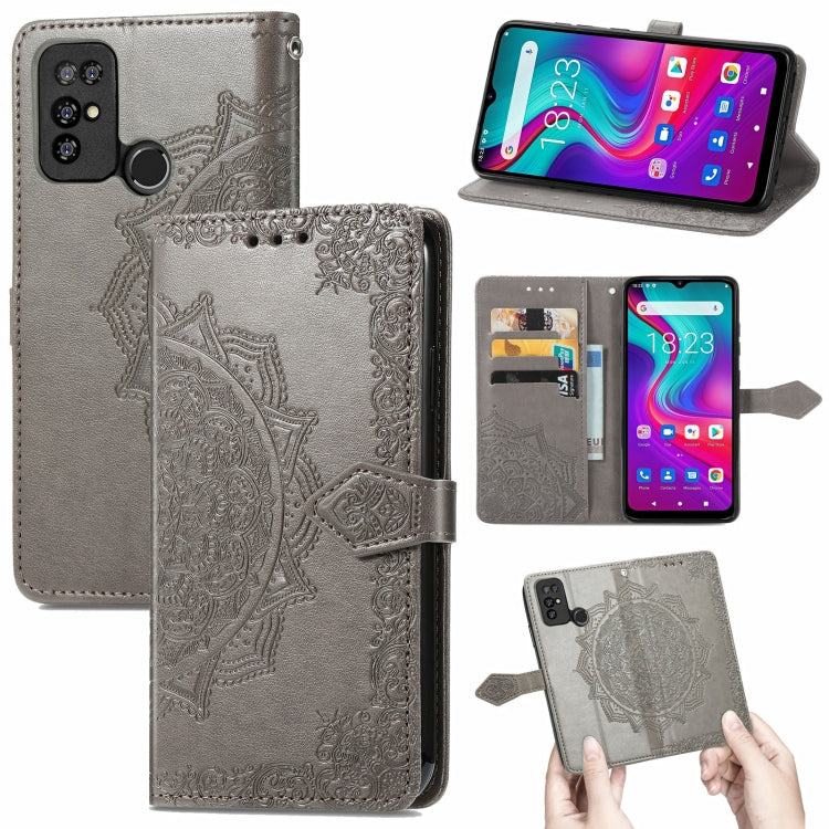 For Doogee X96 Pro Mandala Flower Embossed Horizontal Flip Leather Case with Holder & Three Card Slots & Wallet & Lanyard(Grey) - More Brand by buy2fix | Online Shopping UK | buy2fix