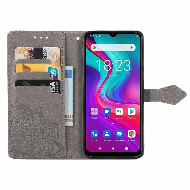 For Doogee X96 Pro Mandala Flower Embossed Horizontal Flip Leather Case with Holder & Three Card Slots & Wallet & Lanyard(Grey) - More Brand by buy2fix | Online Shopping UK | buy2fix