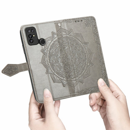 For Doogee X96 Pro Mandala Flower Embossed Horizontal Flip Leather Case with Holder & Three Card Slots & Wallet & Lanyard(Grey) - More Brand by buy2fix | Online Shopping UK | buy2fix