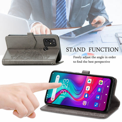 For Doogee X96 Pro Mandala Flower Embossed Horizontal Flip Leather Case with Holder & Three Card Slots & Wallet & Lanyard(Grey) - More Brand by buy2fix | Online Shopping UK | buy2fix