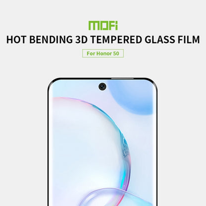 For Honor 50 MOFI 9H 3D Explosion-Proof Hot Bending Full Screen Tempered Glass Film(Black) - Honor Tempered Glass by MOFI | Online Shopping UK | buy2fix