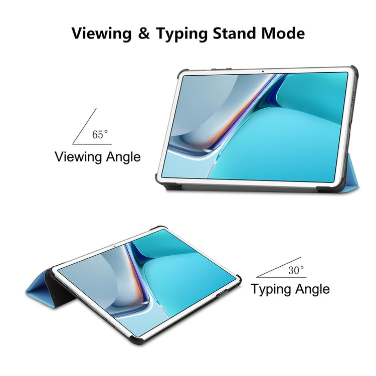 For Huawei MatePad 11 2021 ENKAY Custer Texture Horizontal Flip PU+PC Leather Case with Three-folding Holder & Sleep / Wake-up Function(Dark Blue) - Huawei by ENKAY | Online Shopping UK | buy2fix