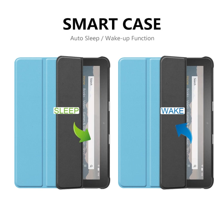 For Amazon Fire HD 8 / HD 8 Plus (2020) ENKAY Custer Texture Horizontal Flip PU+PC Leather Case with Three-folding Holder & Sleep / Wake-up Function(Dark Green) - Amazon by ENKAY | Online Shopping UK | buy2fix