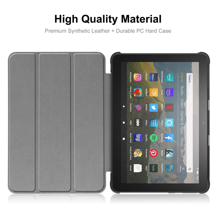 For Amazon Fire HD 8 / HD 8 Plus (2020) ENKAY Custer Texture Horizontal Flip PU+PC Leather Case with Three-folding Holder & Sleep / Wake-up Function(Dark Green) - Amazon by ENKAY | Online Shopping UK | buy2fix