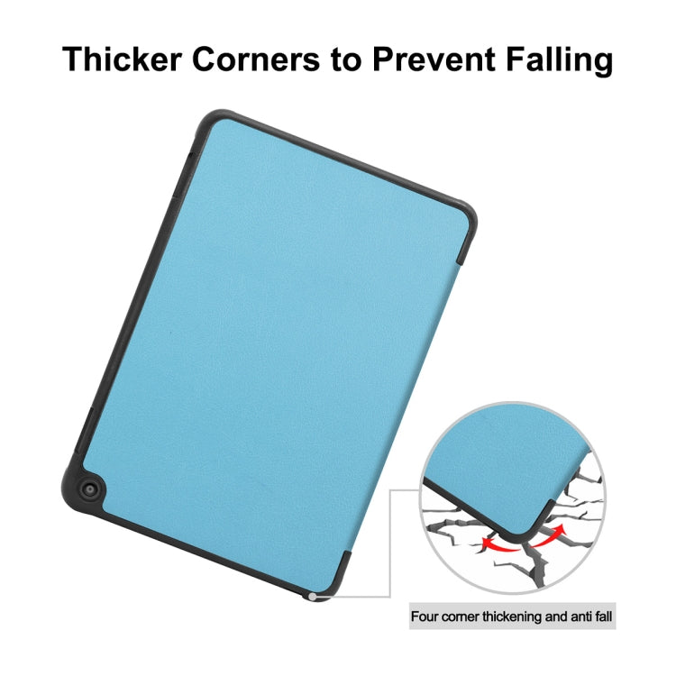 For Amazon Fire HD 8 / HD 8 Plus (2020) ENKAY Custer Texture Horizontal Flip PU+PC Leather Case with Three-folding Holder & Sleep / Wake-up Function(Light Blue) - Amazon by ENKAY | Online Shopping UK | buy2fix