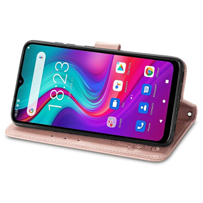 For  Doogee X96 Pro Four-leaf Clasp Embossed Buckle Mobile Phone Protection Leather Case with Lanyard & Card Slot & Wallet & Bracket Function(Rose Gold) - More Brand by buy2fix | Online Shopping UK | buy2fix